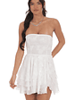 Floral Strapless Asymmetrical Dress in White - thumbnail 3