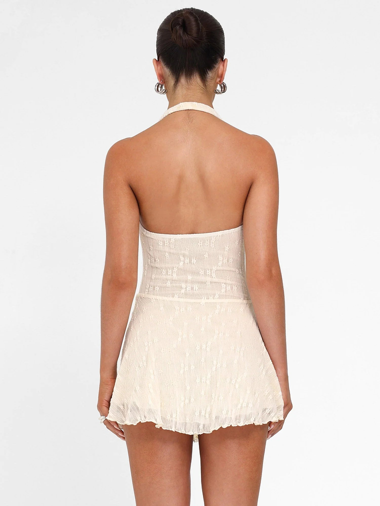 Fiorella Mini Dress - White : Lace : Cream 9