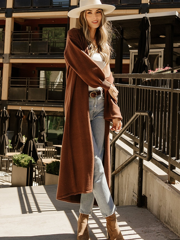 Ethel Long Cardigan | Dark Brown 8