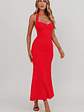 Fire Of Stars Halterneck Maxi Dress Red - thumbnail 1