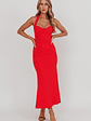 Fire Of Stars Halterneck Maxi Dress Red - thumbnail 4