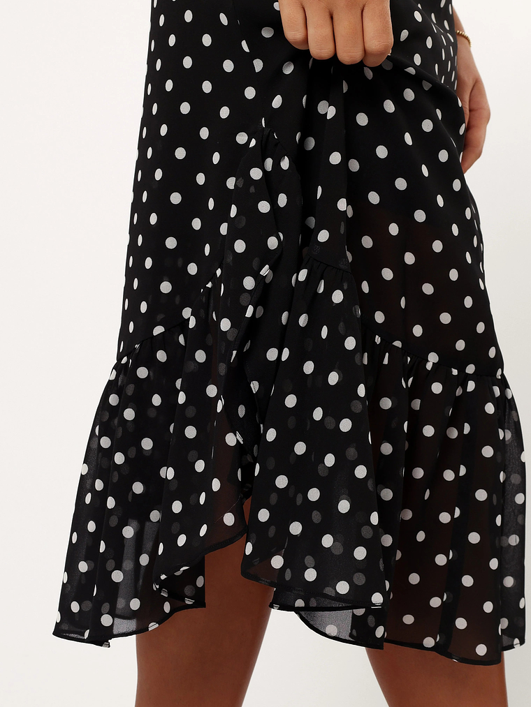 Francesca Midi Dress - Black Polka Dot 8