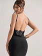 Francoise | Black Cowl Neck Backless Maxi Dress With Lace Insert - thumbnail 3