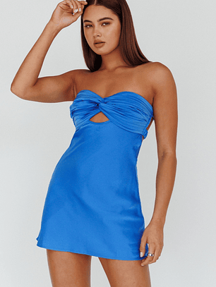 Firefly Twist Bust Mini Dress Marine Blue