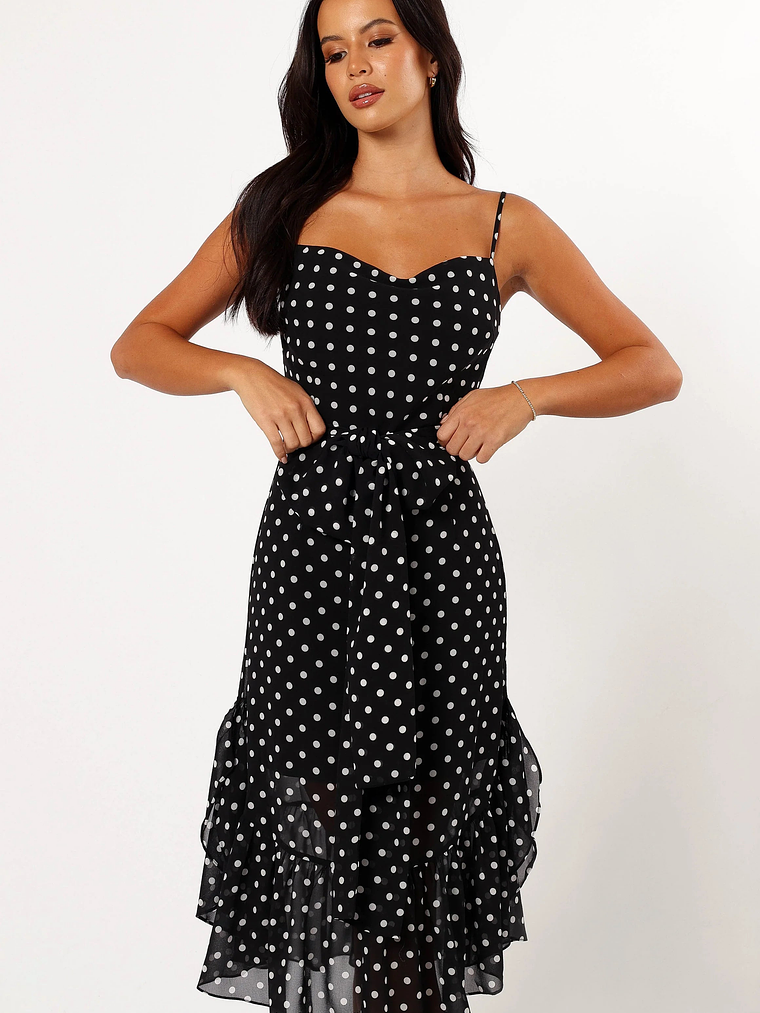Francesca Midi Dress - Black Polka Dot 11