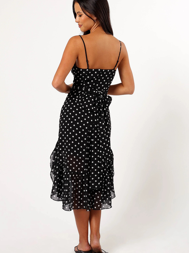 Francesca Midi Dress - Black Polka Dot 12