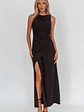 Firelights Lace-Up Back Maxi Dress Black - thumbnail 1