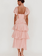 Giavana Puff Sleeve Layered Maxi Dress Baby Pink - thumbnail 2