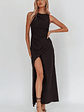 Firelights Lace-Up Back Maxi Dress Black - thumbnail 5