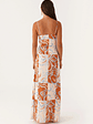 Exclusive - Aster Bloom Maxi Dress - Orange Blue Floral - thumbnail 3