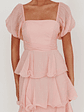 Giavana Puff Sleeve Layered Maxi Dress Baby Pink - thumbnail 3