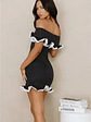 Glimmering Noir Off Shoulder Lace Mini Dress - thumbnail 13