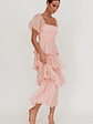 Giavana Puff Sleeve Layered Maxi Dress Baby Pink - thumbnail 4