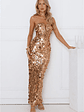 Glistening Grandeur Strapless Sequin Maxi Dress Gold - thumbnail 2