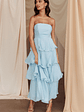 Giavana Strapless Layered Midi Dress Pale Blue - thumbnail 3
