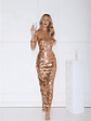 Glistening Grandeur Strapless Sequin Maxi Dress Gold - thumbnail 6