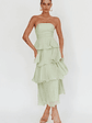 Giavana Strapless Layered Midi Dress Sage - thumbnail 1