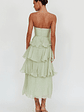Giavana Strapless Layered Midi Dress Sage - thumbnail 2