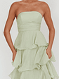 Giavana Strapless Layered Midi Dress Sage - thumbnail 4