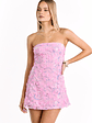 Eva Pink Sequin Strapless Mini Dress - thumbnail 2