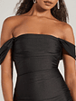 Exceptional Off-The-Shoulder Flared Midi Dress - thumbnail 19