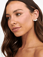 Eva Three Pearl Earrings Gold - thumbnail 2
