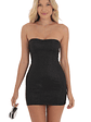 Glitter Strapless Bodycon Dress in Black - thumbnail 1