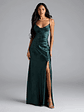 Gigi Cowl Neck Button Slit Satin Formal Dress - thumbnail 1