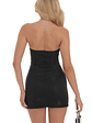 Glitter Strapless Bodycon Dress in Black - thumbnail 2