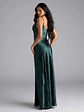 Gigi Cowl Neck Button Slit Satin Formal Dress - thumbnail 2