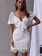 First Love Tied Bust Lace Dress White - thumbnail 1