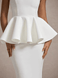 First Dance | White Bandeau Peplum Midi Dress - thumbnail 7