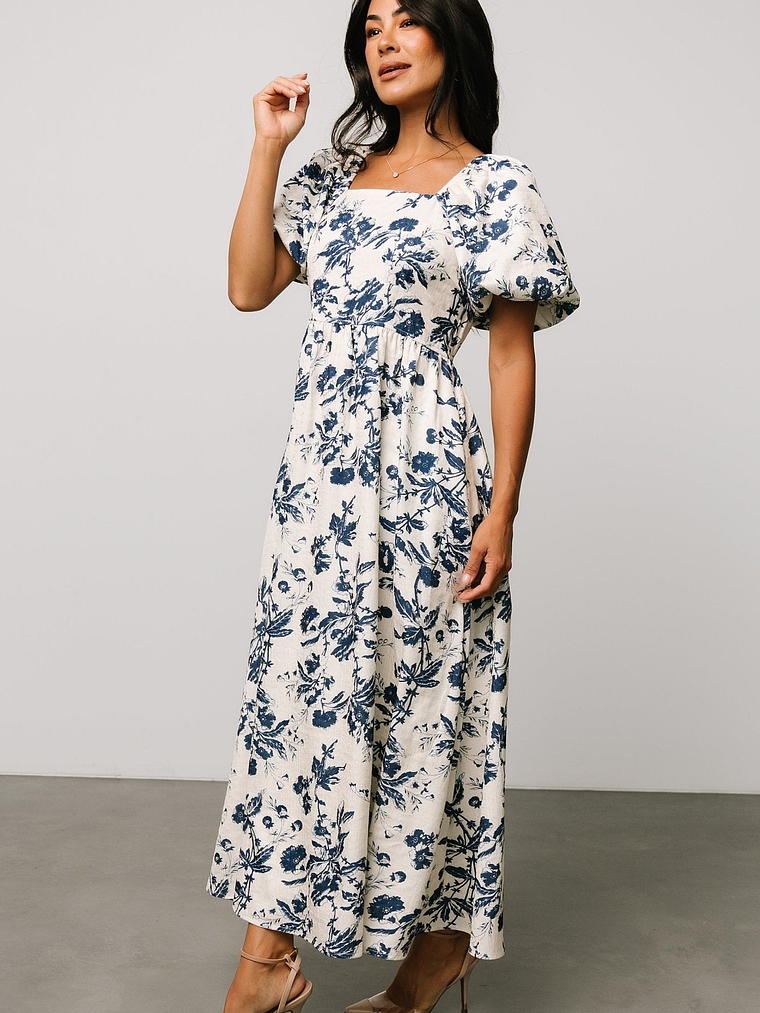 Graceland Maxi Dress | Cream + Navy Floral 1