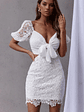 First Love Tied Bust Lace Dress White - thumbnail 4