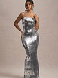 Flashback | Silver Sequin Strappy Maxi Dress - thumbnail 1