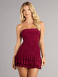 Flirt Alert Strapless Ruffle Mini Dress - thumbnail 1