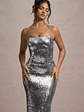 Flashback | Silver Sequin Strappy Maxi Dress - thumbnail 3