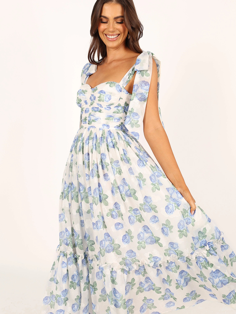 Floret Midi Dress - Blue 1