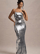 Flashback | Silver Sequin Strappy Maxi Dress - thumbnail 4