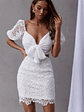First Love Tied Bust Lace Dress White - thumbnail 7