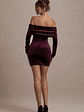 Gilda | Port Velvet Bardot Long-Sleeve Mini Dress - thumbnail 2