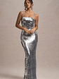 Flashback | Silver Sequin Strappy Maxi Dress - thumbnail 6