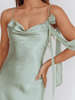 Gilded Dream Shoulder Detail Chiffon Hem Maxi Dress Sage - thumbnail 3