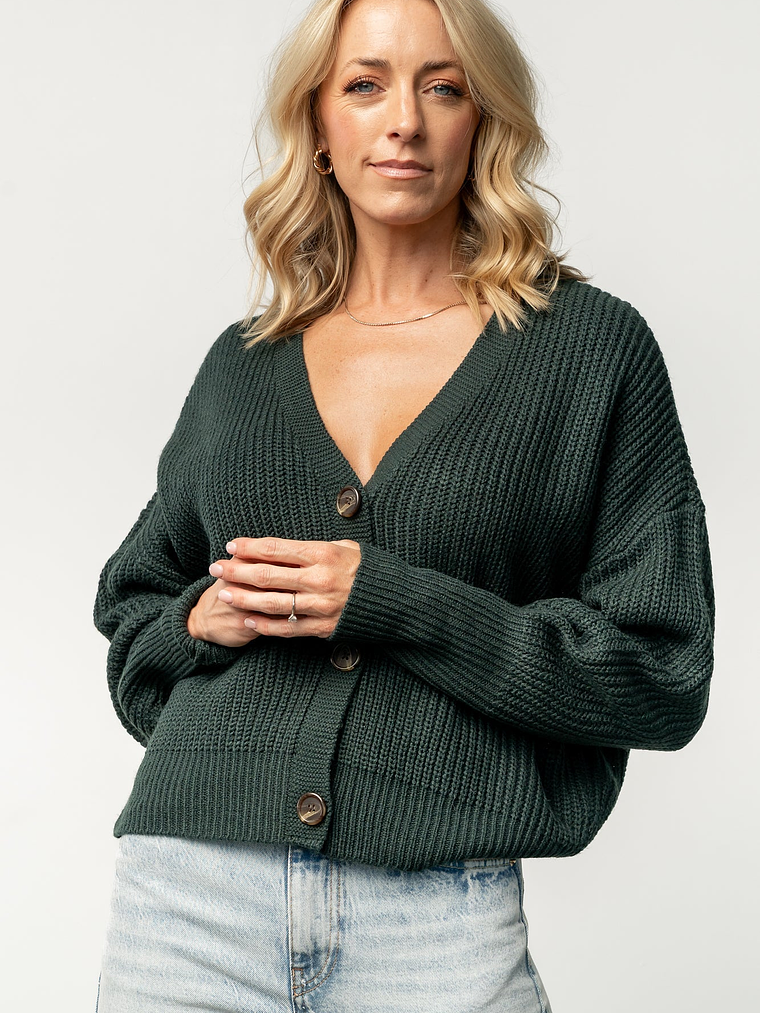 Gracie Knit Cardigan | Dark Green 5