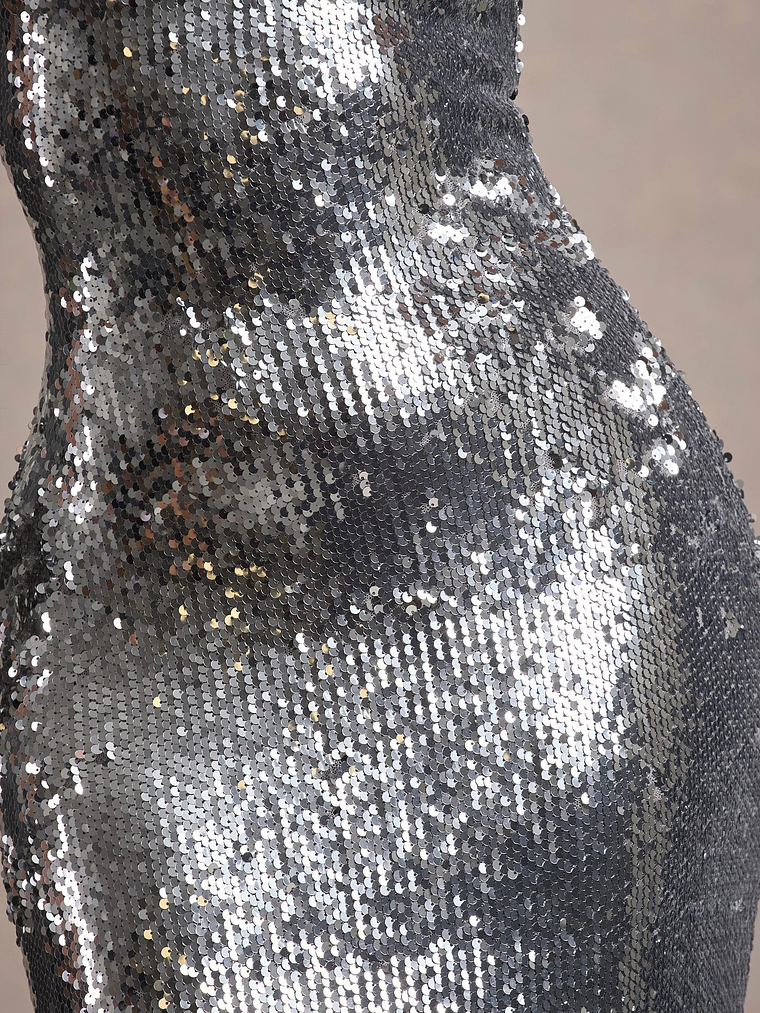 Flashback | Silver Sequin Strappy Maxi Dress 7