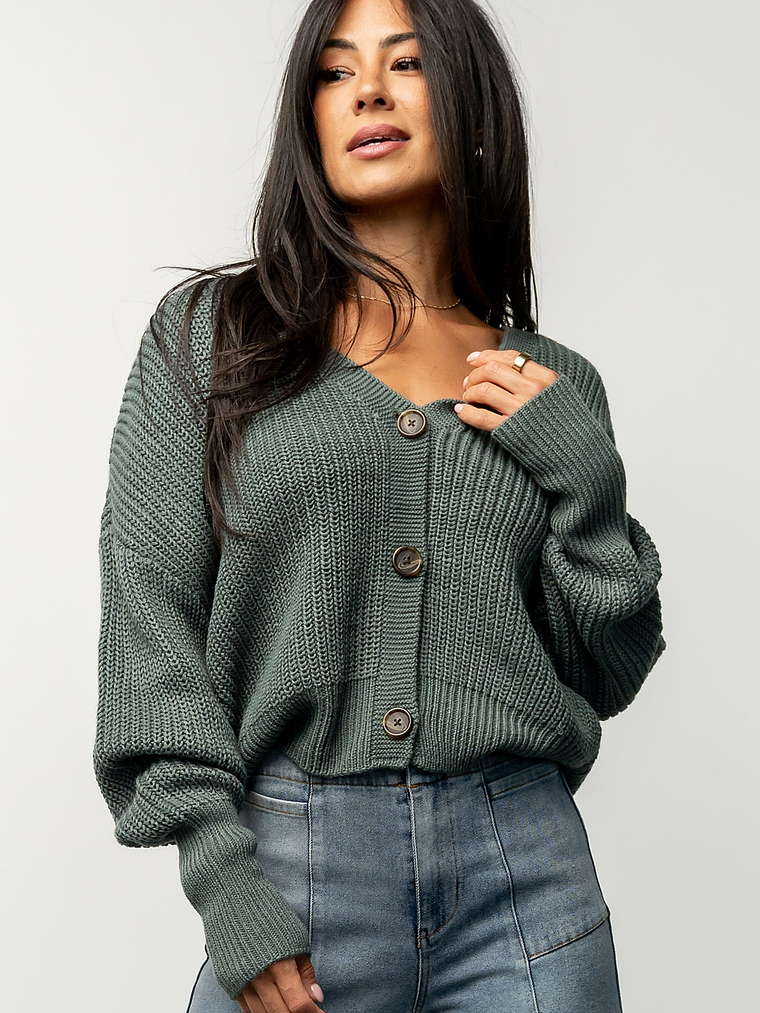 Gracie Knit Cardigan | Winter Green 1