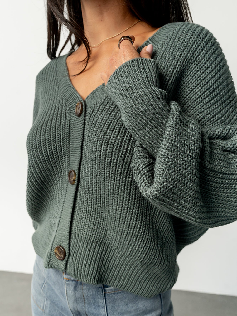 Gracie Knit Cardigan | Winter Green 2