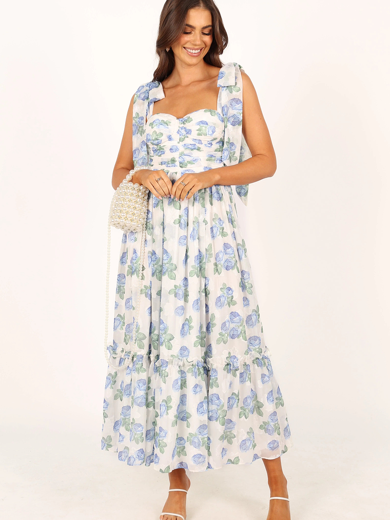 Floret Midi Dress - Blue 4