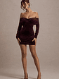 Gilda | Port Velvet Bardot Long-Sleeve Mini Dress - thumbnail 5