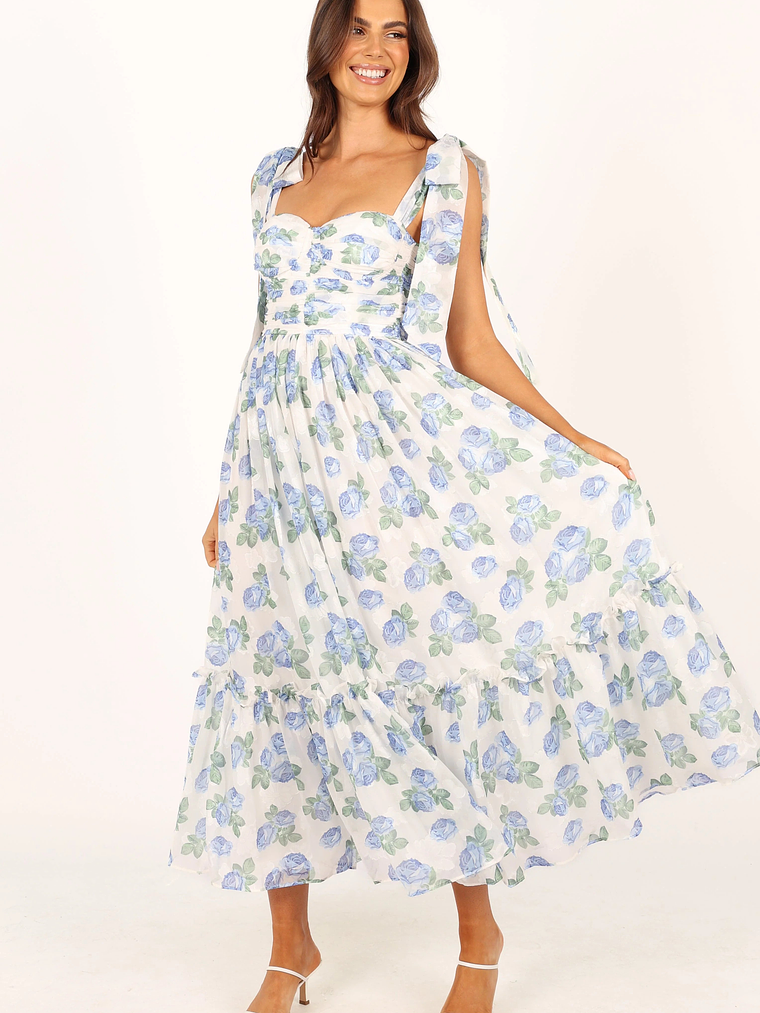 Floret Midi Dress - Blue 5